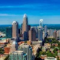 aerial view of downtown charlotte