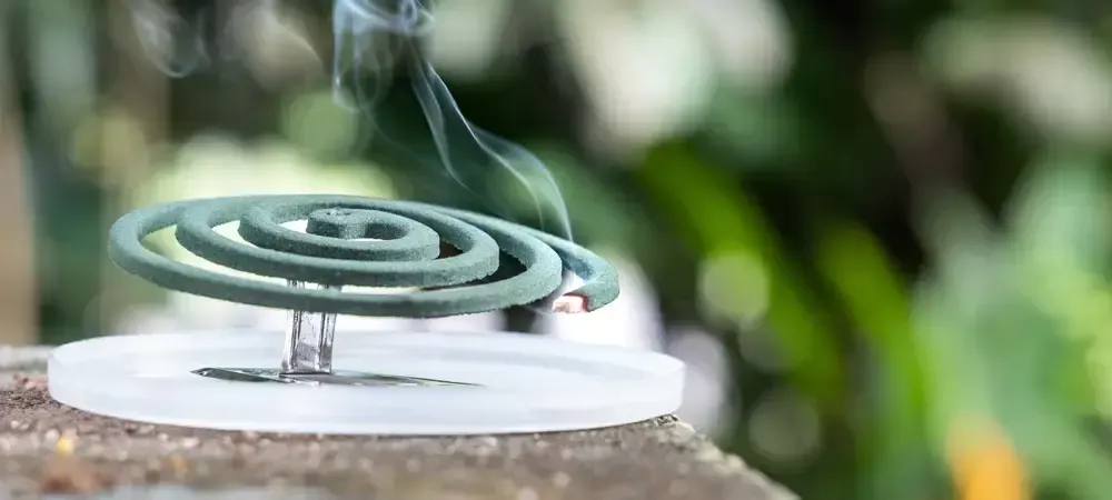mosquito coil emitting smoke